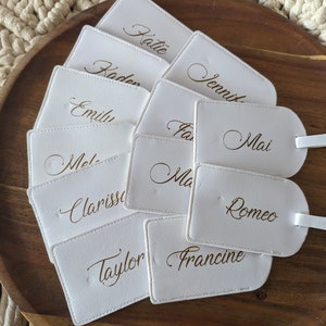 Luggage Tags Personalized | Custom Vegan Travel Accessories | Travel Essentials | Backpack Tag | Monogram Luggage Tag | Event Place Cards