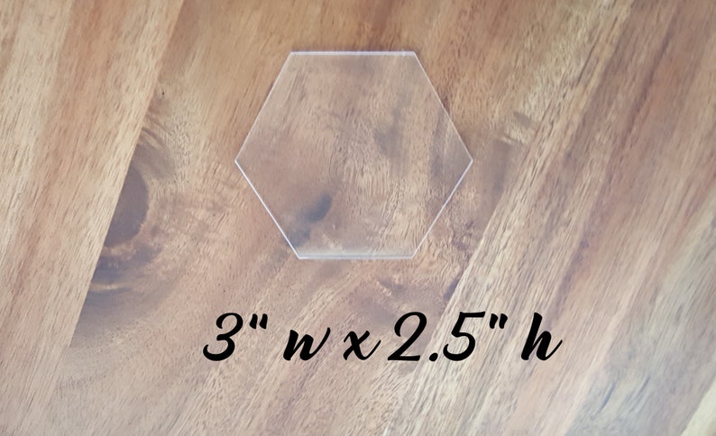 Wood Or Clear Acrylic Hexagon Tiles Place Cards