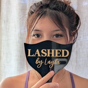Personalized Lash & Eyebrow Acrylic Hand Mirror Photo Prop | Lash and Brow Tech Custom Sign | Hand Business Sign |  Social Media Hand Mirror