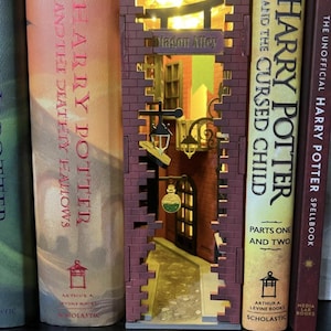 DIY Wizards Alley Book Nook | Book Shelf Insert Kit | Magic Alley | HP Inspired | Themed Wizard Library Book Nook