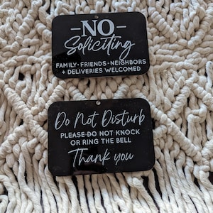No Soliciting Door Sign | Door Bell Sign |  Please Do Not Disturb Door Sign |Privacy Door Sign  | Housewarming Gift | Door Camera Ideas