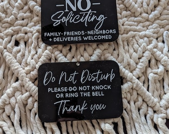 Letrero de puerta de "No solicitar" / Letrero de "No molestar" / Letrero de timbre / Letrero de puerta principal / Decoración de puerta de oficina en casa