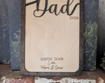 Personalized DIY Handprint Sign | Fathers's Day Gift Sign | Best Dad Ever | Paint Handprint Sign