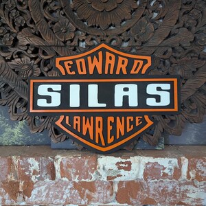 Personalized Name Motor Cycles Wood Sign | Man Cave Wall Decor | Biker Gift | Desk Art | Garage Sign | Custom Motorcycle Sign