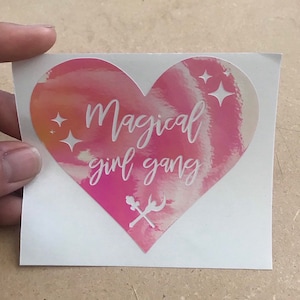 Custom Magic Girl Gang Kawaii Sailor Sticker Moon Luna  Decal Tumbler Water Bottle Vinyl Sticker Holographic Decal by Size Design Planner
