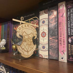 Dramoine Fanfic Book Club Wood Shelf Silhouette | Shelf Decor Silhouette | Book Insert | Bookish | Gift for Book Lover | Dramione Fan Art image 5
