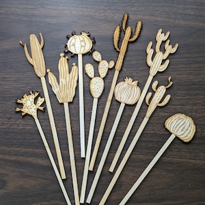 Set of Custom Cactus Drink Stirrers | Drink Stirrers | Wedding Drink Stirrers | Drink Stirs