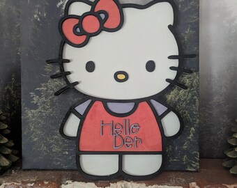 Personalized Hello Kitty Sign 6x12 Inches. - Etsy