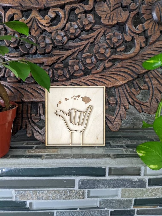 Shaka Wood Sign | Mahalo Tray Wood Sign | Hawaiian Decor | Farmhouse Sign | Hawaii Decor | Island Signs | Aloha Sign Options