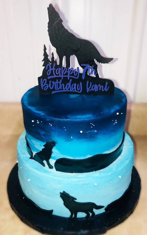 The Wolves Birthday Banner Poster Cake Topper Personalised Name and Age TP198