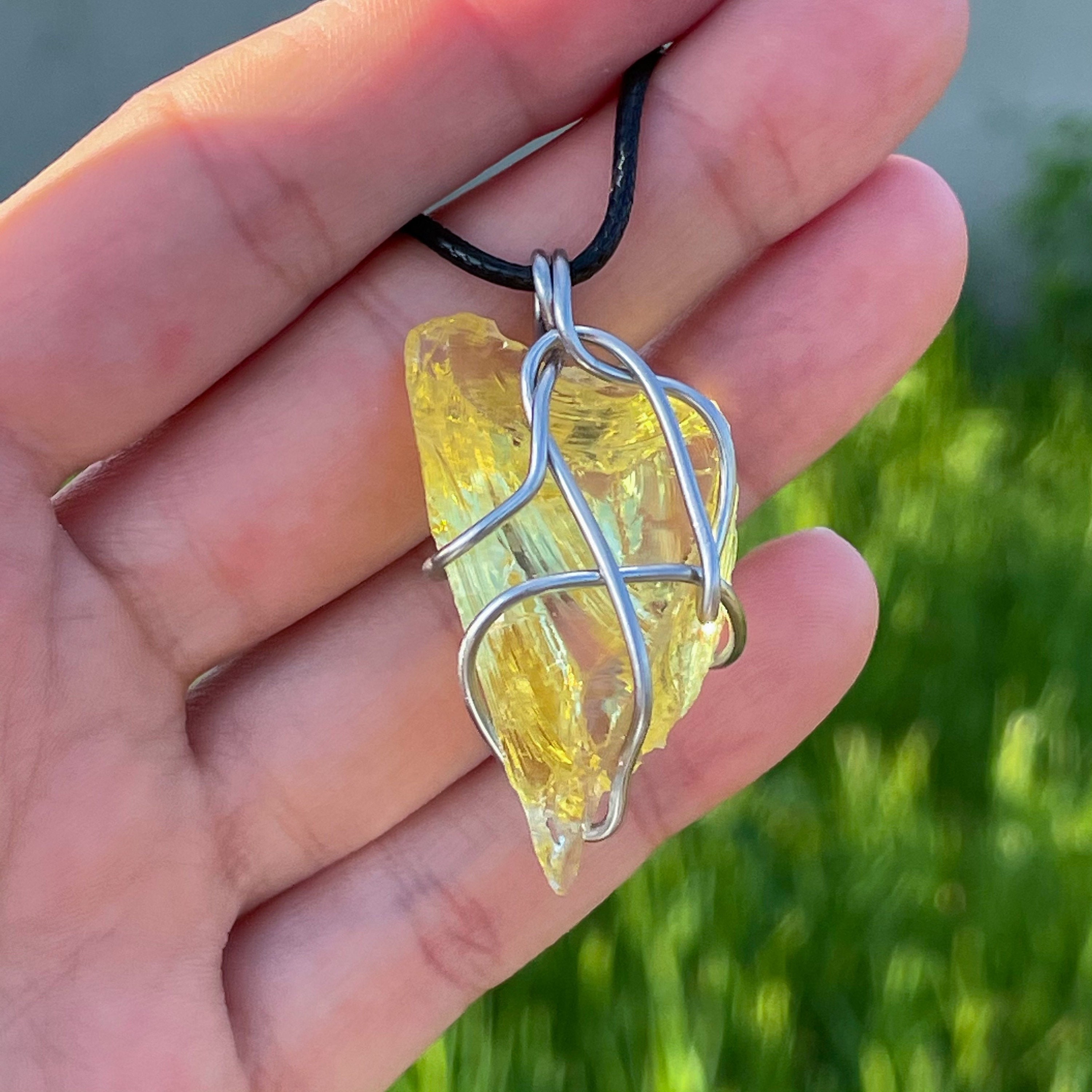 Amazing Solaris Gold Monatomic Andara Crystal Pendant Wire Etsy