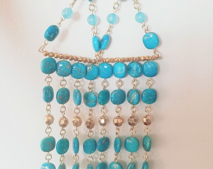 Blue and Gold Earrings