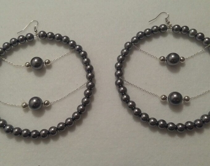 Large Grey Earrings