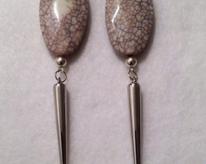 Grey Spike Earrings
