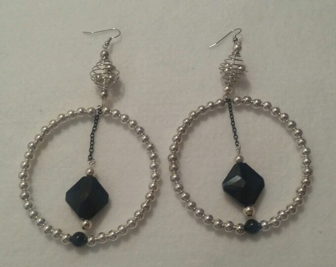 Black and Silver Earrings