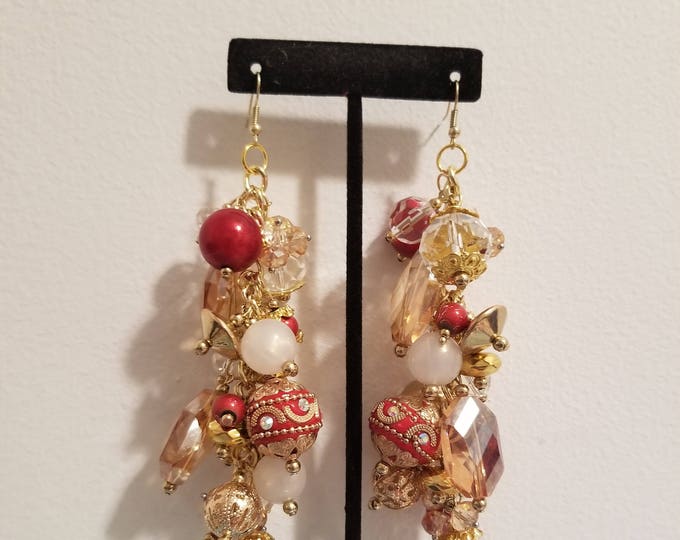 Red and Gold Bulk Earrings