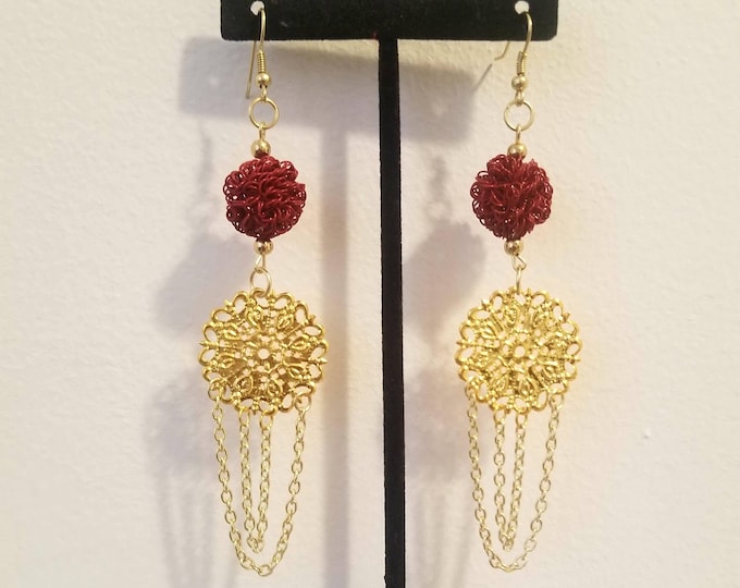 Red And Gold Earrings