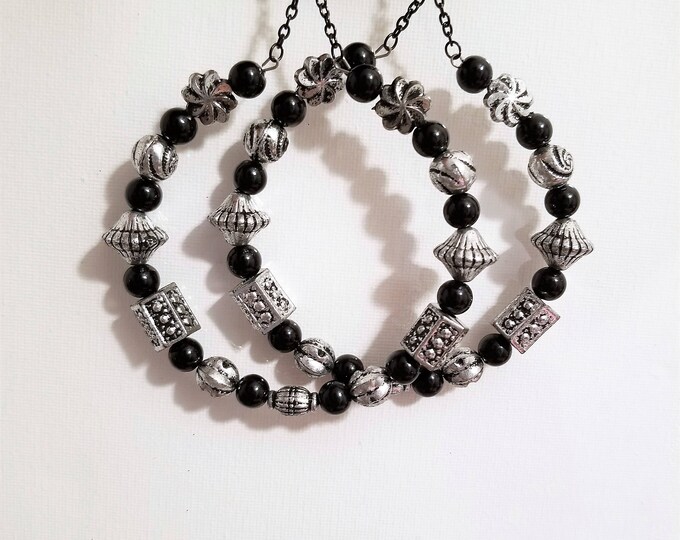 Black and Silver Earrings