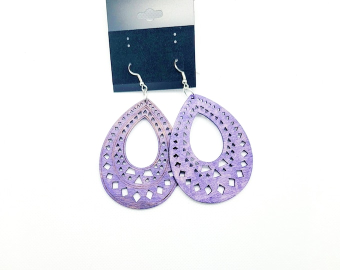 Distressed Wood Earrings