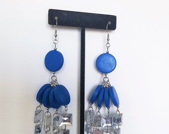 Blue and Silver Earrings