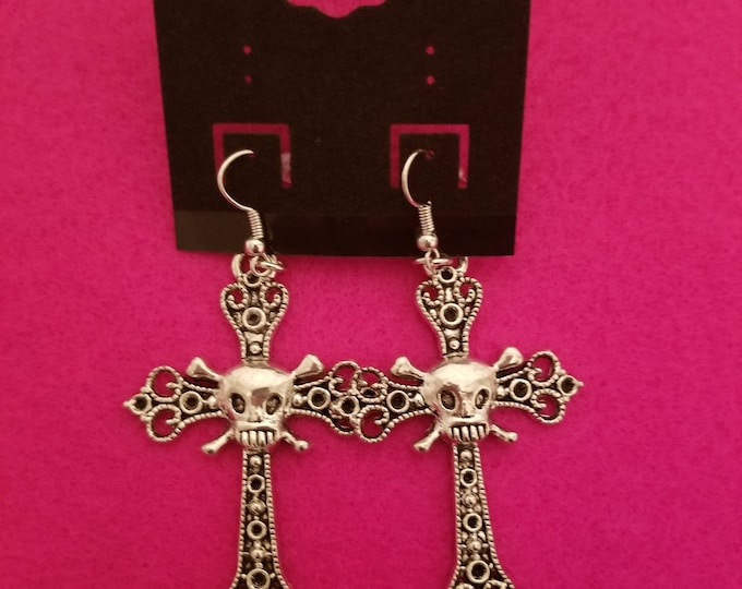 Cross and Skull Earrings