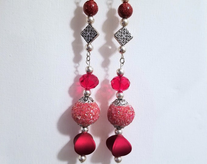 Red and Silver Earrings