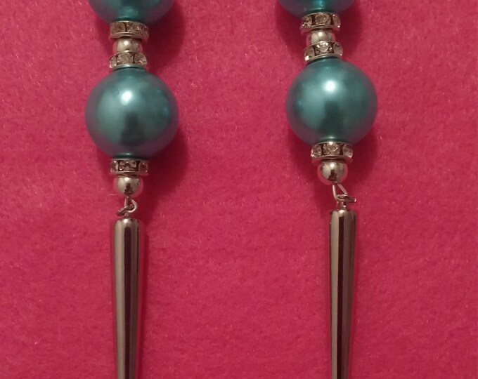Blue spike earrings