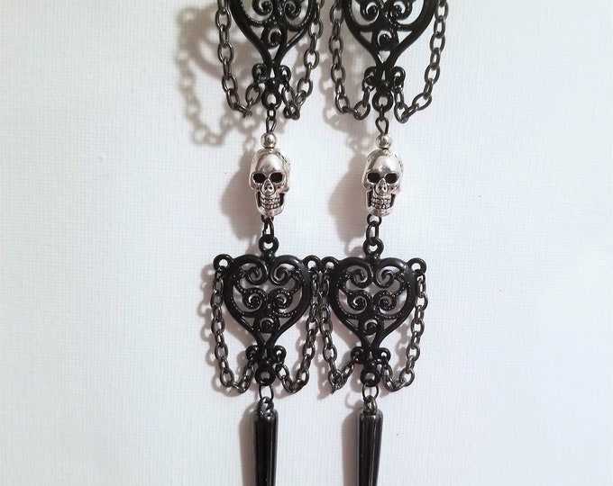 Long Skull Earrings