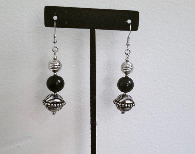 Black and Silver Earrings