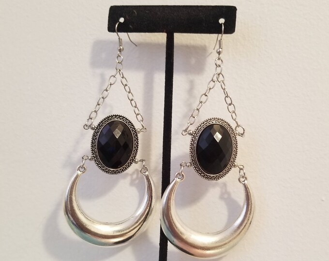 Black and Silver Earrings
