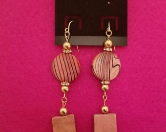 Gold and Pink Earrings