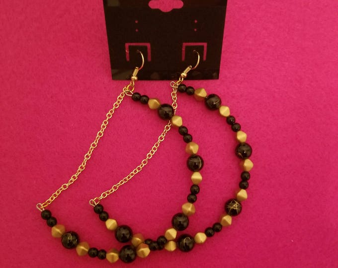 Gold and Black Earrings