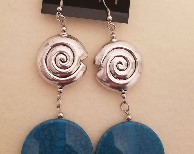 Blue and Silver  Earrings