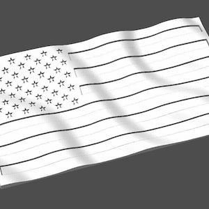 CNC Stl 3D Waving American Flag. Beautiful, Highly detailed and scalable. Includes a flag with no stripes AND a Blank flag waves only image 5