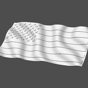 CNC Stl 3D Waving American Flag with Raised Stars and Stripes. Also includes Raised Stars with no stripes. Highly detailed and scalable. image 3