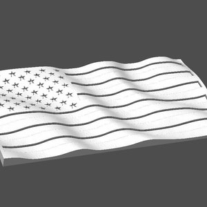 CNC Stl 3D Waving American Flag. Beautiful, Highly detailed and scalable. Includes a flag with no stripes AND a Blank flag waves only image 6