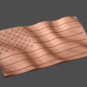 CNC Stl 3D Waving American Flag with Raised Stars and Stripes. Also includes Raised Stars with no stripes. Highly detailed and scalable. image 4