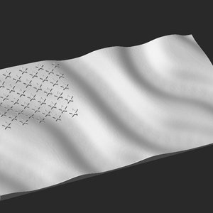 CNC Stl 3D Waving American Flag with Raised Stars and Stripes. Also includes Raised Stars with no stripes. Highly detailed and scalable. image 7