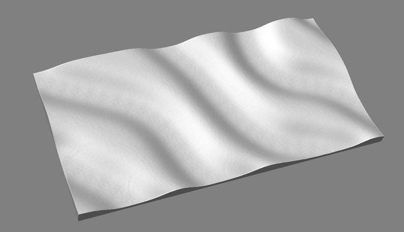 CNC Stl 3D Waving Flag. Beautiful, Highly detailed and scalable. Includes Stl and Svg. Blank flag, add your own design. image 2