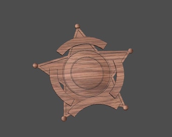 CNC Stl 3D Model Sheriff Badge.  Highly detailed and scalable.