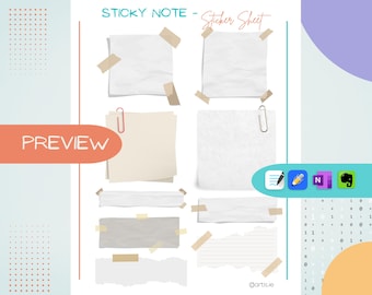Digitale Sticky Notes für Studium & Organisation - Ästhetisch und Funktionell für PDFs, Notizen, iPad Goodnotes Notability OneNote EverNote
