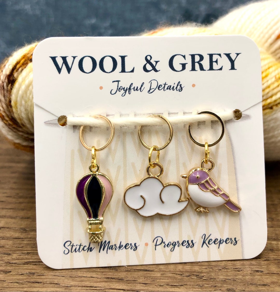 Take Flight Knitting Stitch Markers/ Crochet Stitch Markers / Progress