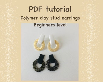 Polymer clay tutorial Stud earrings tutorial Beginners level DIY Polymer clay Jewelry Tutorial