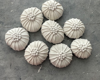 Milky white exotic flowers statement cabochons, White romantic style, Extra size white beads, Beads for DIY, Clay beads supply, decor supply