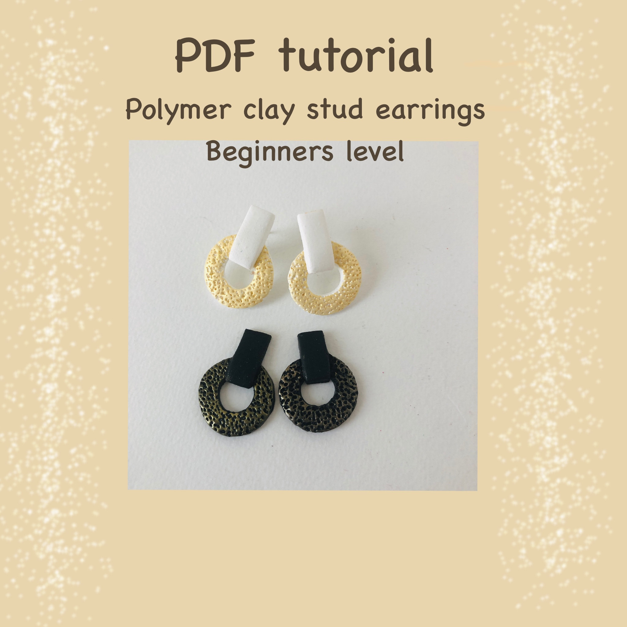Polymer clay tutorial Stud earrings tutorial Beginners level DIY Polymer clay Jewelry Tutorial