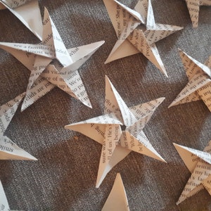 Origami Book Print Stars Set of 10