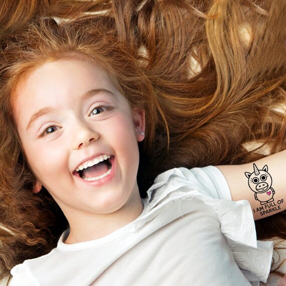 Fun Affirmation Animal Temporary Tattoos For Girls 8 Tattoos Etsy