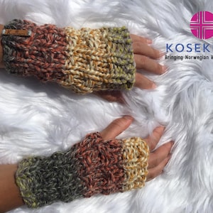 Kose Fingerless Mittens // Women Gloves // Women Wool Mittens // Wool Gloves // Norwegian Knit