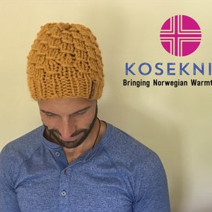 The Grip Beanie Men // Chunky Knit Hat // Men&#39;s Beanie // Men&#39;s Wool Hat // Men&#39;s Wool Beanie // Beanie // Norwegian Knit
