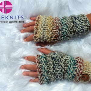 Hygge Fingerless Mittens - Hudson Bay // Fingerless Gloves // Wool Gloves // Women Gloves // Winter Gloves // Norwegian Knit